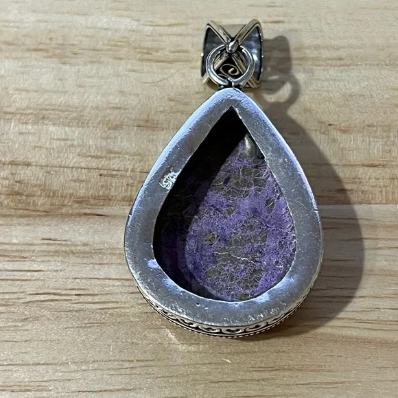 ATLANTISITE GEMSTONE 925 STAMPED SILVER PLATED PENDANT - Picture 3 of 5
